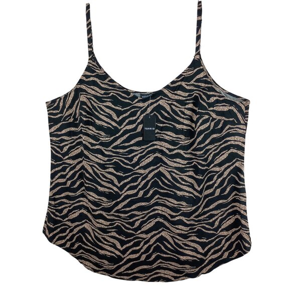 Torrid Womens Ava Stretch Challis Cami Wave Tiger Print Size 3X 22-24 - Picture 1 of 7
